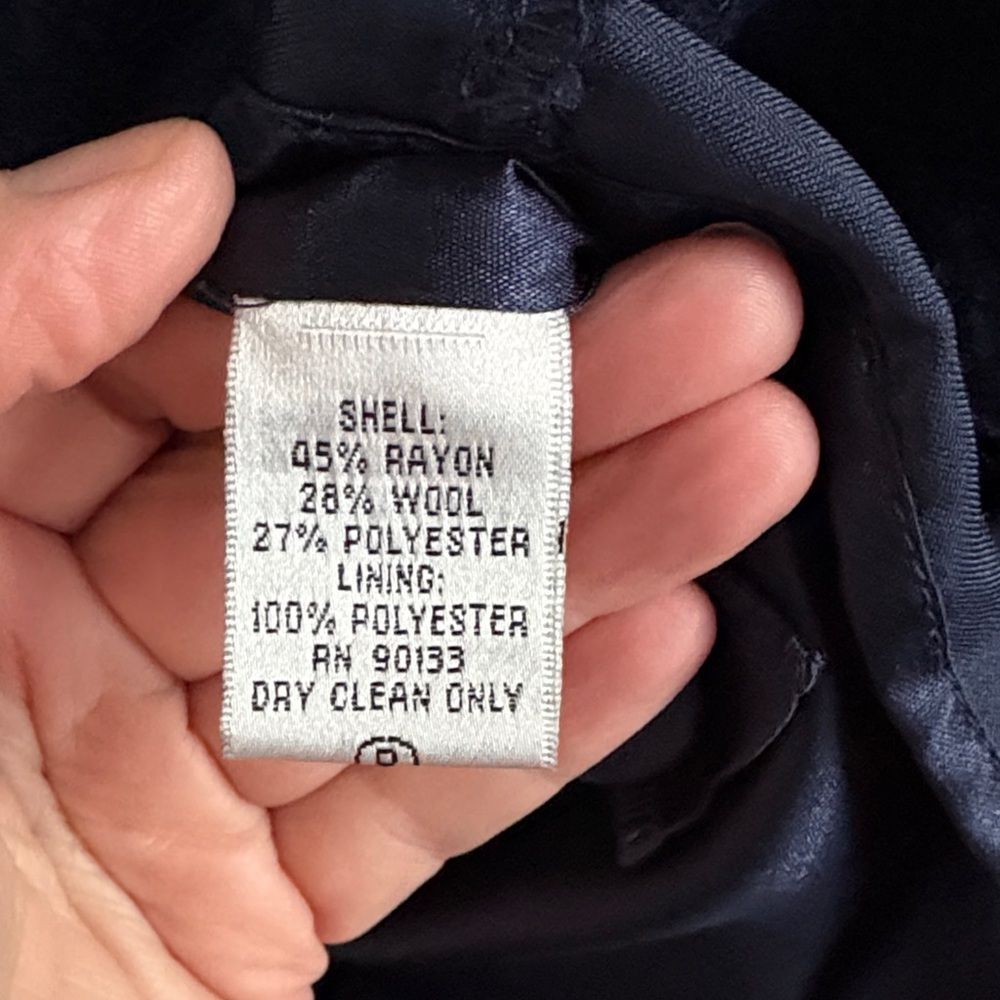 Linea by Louis Dell'Olio Vintage Classic Blue Swing Coat with Gold Accents - Picture 10 of 15